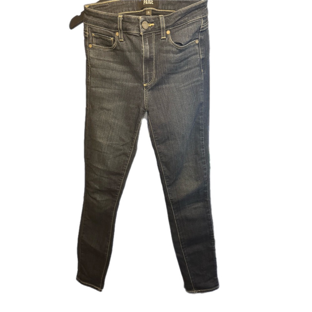 PAIGE Hoxton Ankle Skinny Jeans Dark Indigo High Rise Denim Womens Size 25 - Picture 3 of 7